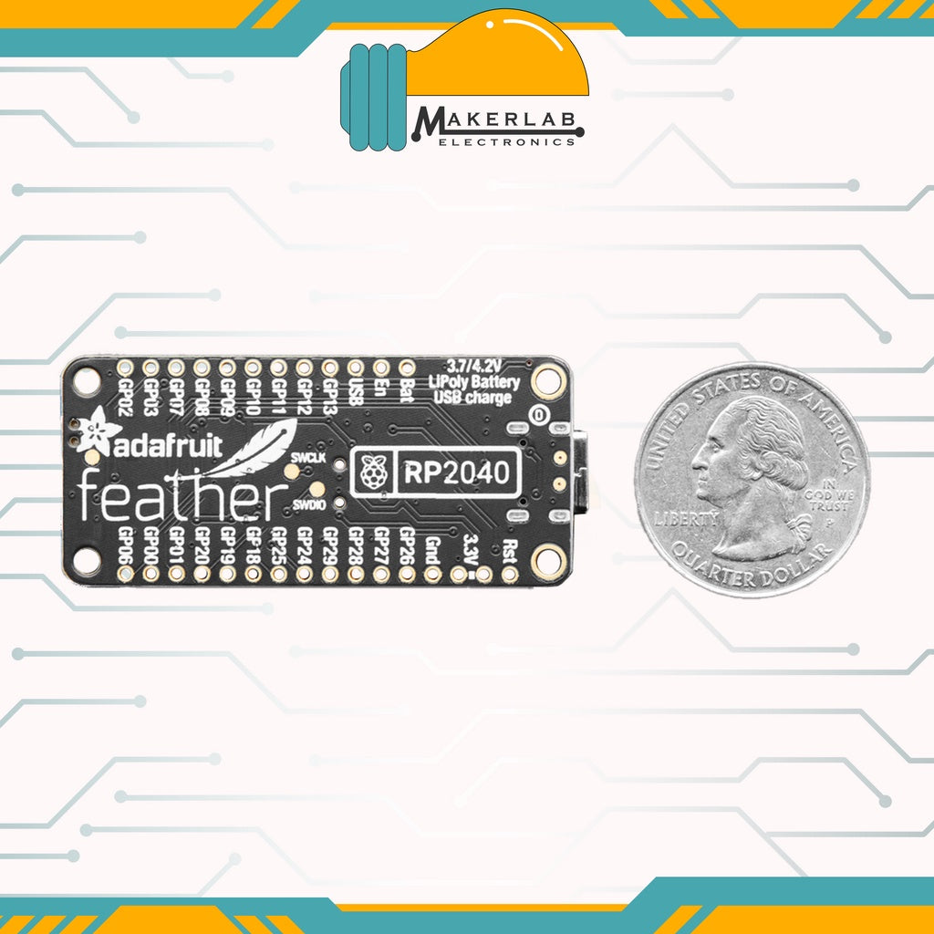 Adafruit Feather RP2040 Microcontroller based on RP2040 Chip