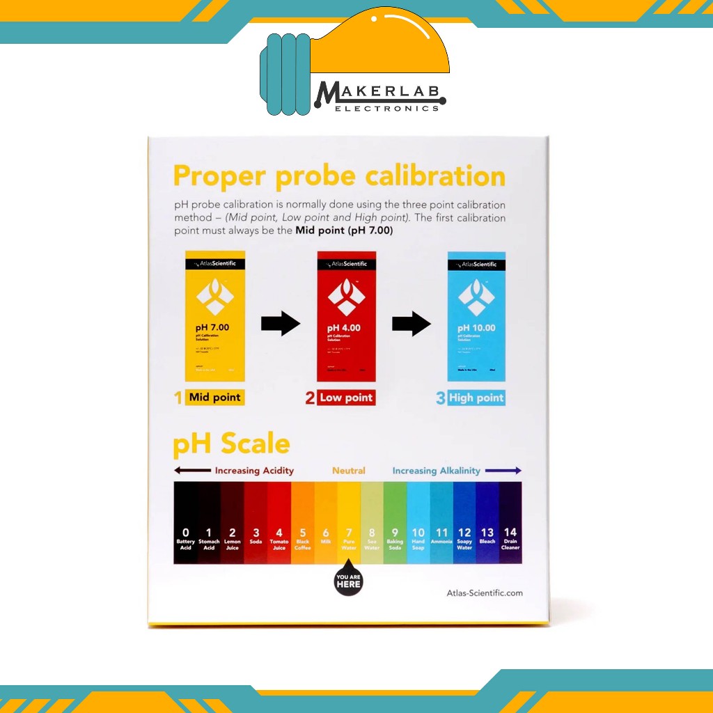 Atlas pH 10.00 pH 7.00 pH 4.00 Calibration Solution Pouch High accuracy calibration solutions