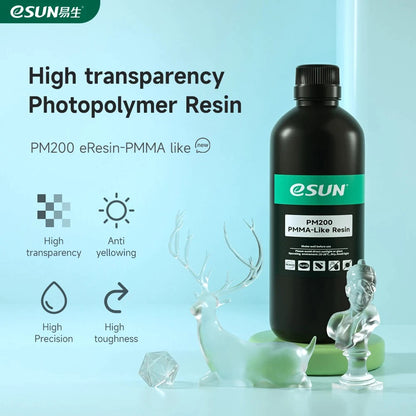 Esun PMMA-like Resin PM200, Clear, 1kg/bottle | 0.5kg/bottle