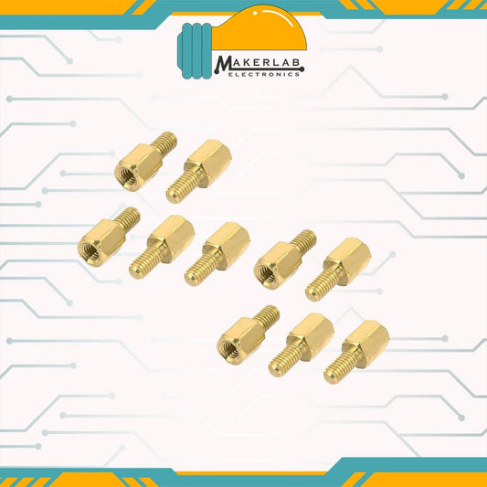 10Pcs m3x10+6 Male to Female Brass Standoff