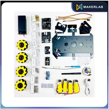 Makerlab ESP32 CAM Mecanum Smart Car Wireless Control Educational Kit (PCB Antenna Version)