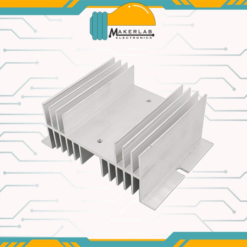 SSR HEATSINK BLACK for 10A to 40A Size:80x50x50mm | SILVER M Shape for 10A to 100A Size:125x50x70mm