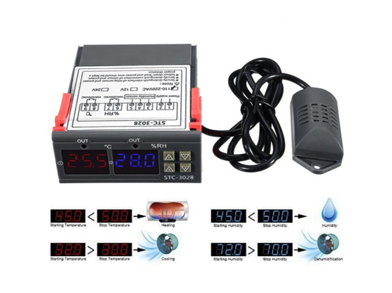 220V Digital STC-1000 STC 1000 STC-3028 STC 3028 Temperature Controller Thermostat Sensor