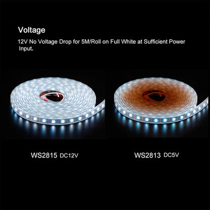 12V WS2815 Neopixel Programmable RGB LED Strip 60 LEDs/M IP65 IP67 4 Wires - 1 Roll of 5 meters
