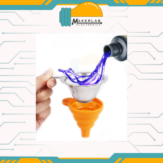 Silicone Collapsible Funnel with Stainless Steel Filter Funnel, Resin Filter - 3D Printer