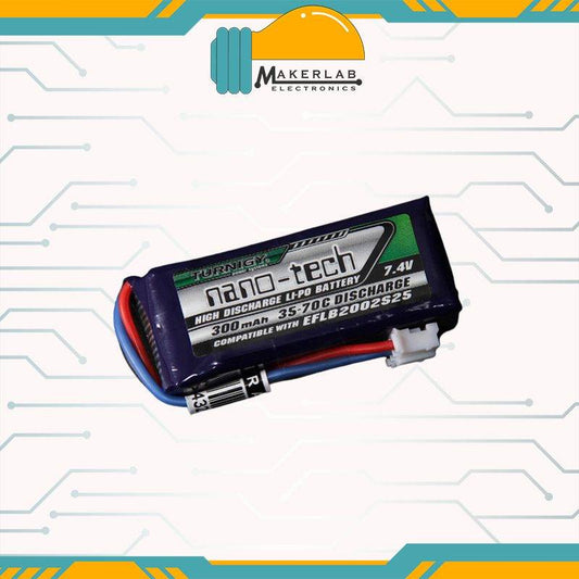 Turnigy nano-tech 300mah 2S 35C 7.4V Lipo Pack (E-flite EFLB2002S25 Micro Series Compatible)