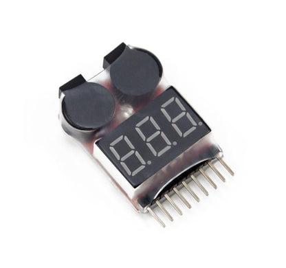 1-8S Lipo Battery Voltage Tester and Low Voltage Buzzer Alarm