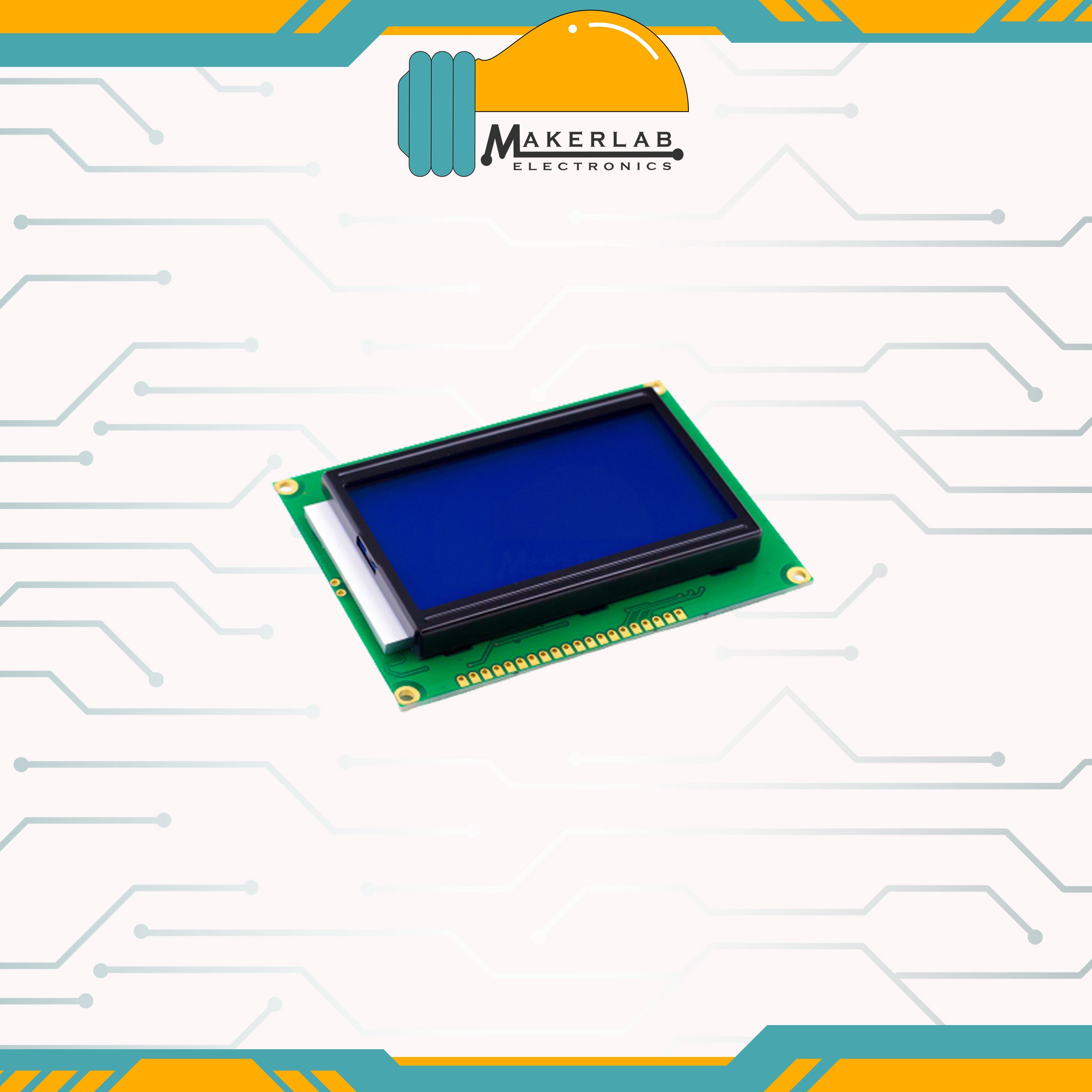 128x64 LCD Display White on Blue – Makerlab Electronics