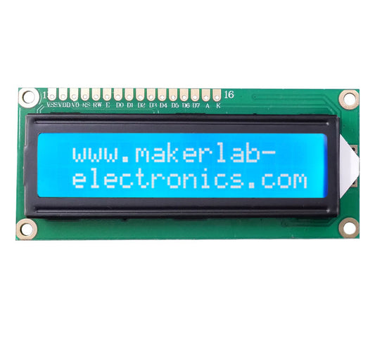 16×2 LCD Display White on Blue