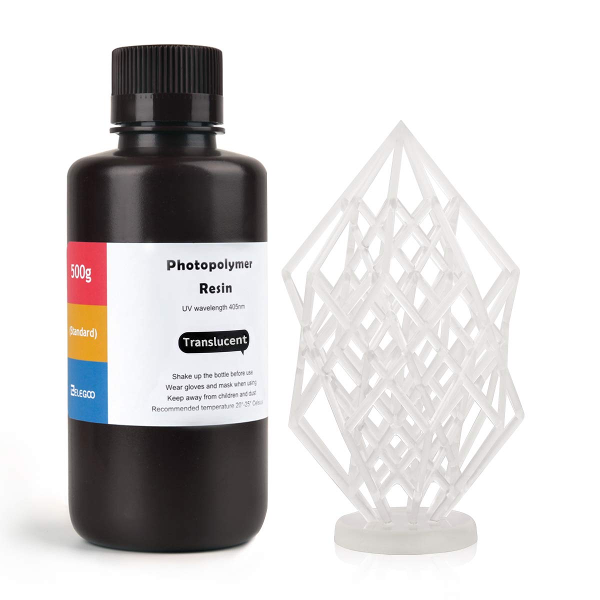 ELEGOO Photopolymer Resin UV-Curing 405nm for DLP 3D Printing 500g