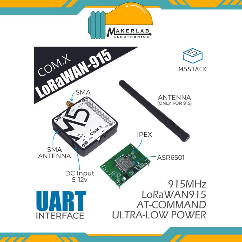 M5Stack COM.LoRaWAN Module 915MHz (ASR6501) with antenna