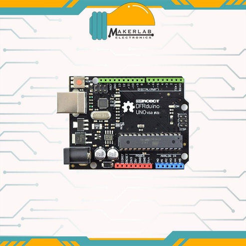 DFRobot DFRduino UNO V3.0 ATMEGA328P – Makerlab Electronics