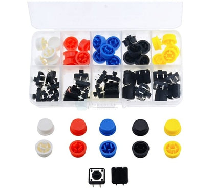 25Pcs Tactile Push Button Switch Momentary 12*12*7.3MM