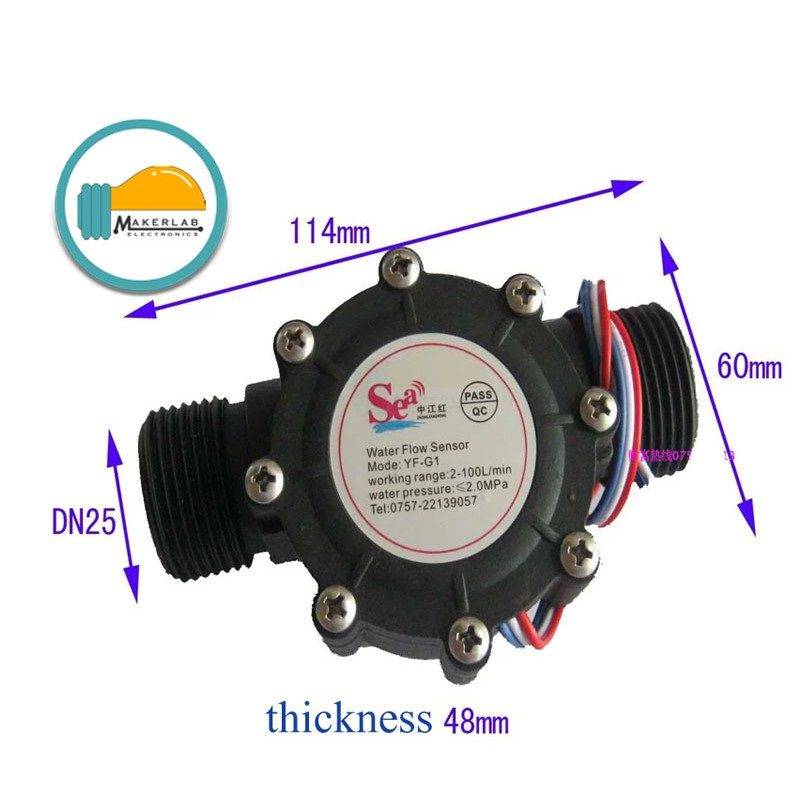 YF-G1 Water Flow Sensor DN25 1 inch 2-100 L / m 1 "inch