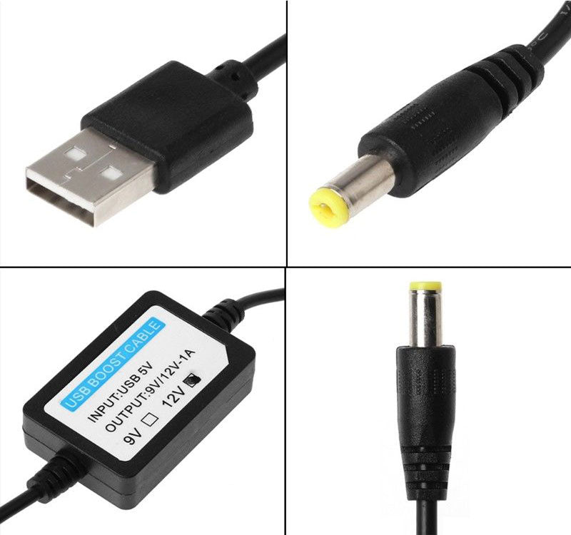USB Booster Cable (DC5V To DC9V/DC12V)