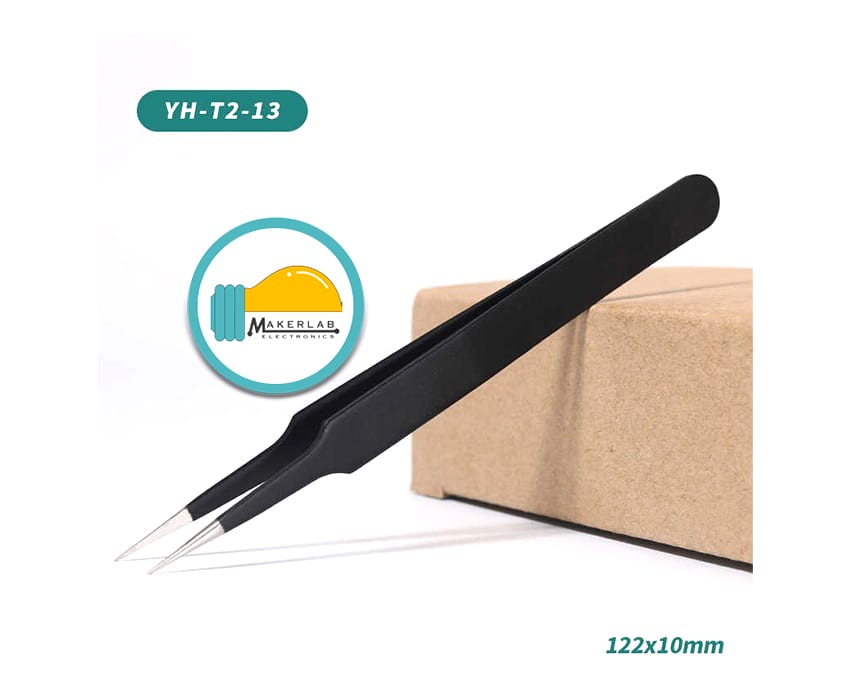 Stainless Steel Anti Static Tweezers, Short, Pointed, Straight, Curved