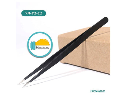 Stainless Steel Anti Static Tweezers, Short, Pointed, Straight, Curved