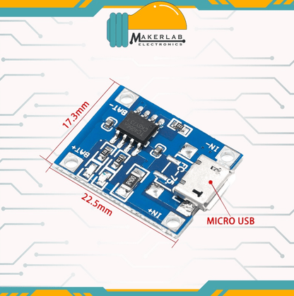 Type C Micro USB 5V 1A 18650 TP4056 Lithium Battery Charger Module Charging Board With Protection