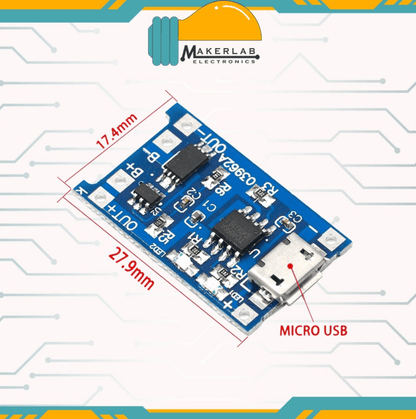 Type C Micro USB 5V 1A 18650 TP4056 Lithium Battery Charger Module Charging Board With Protection