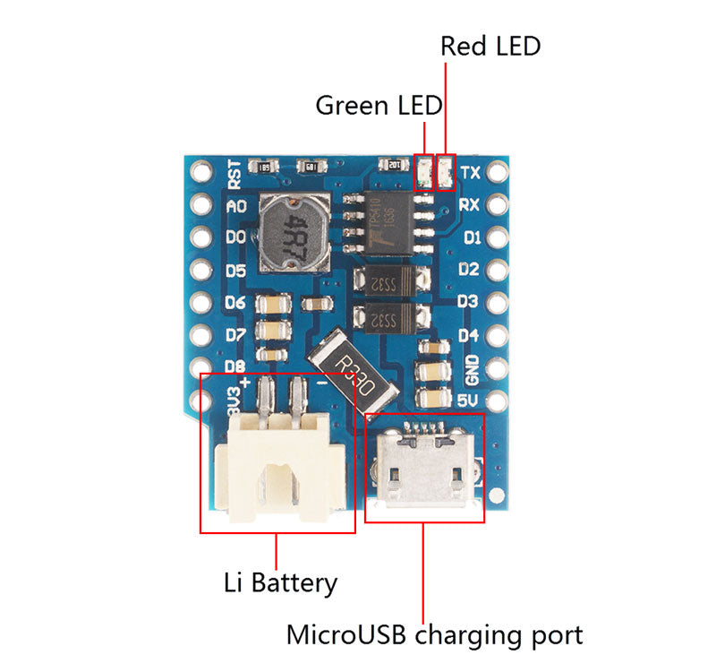 WeMos D1 Battery Shield Charger