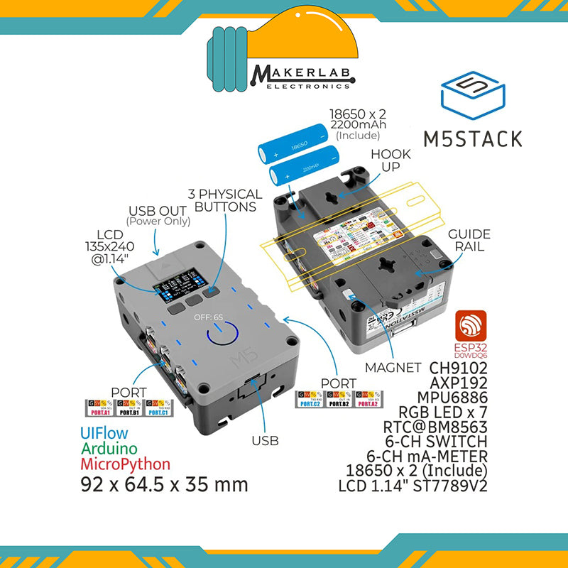 M5Stack Station - ESP32 IoT developer kit - RS485 version - M5Stack K123  Botland - Robotic Shop