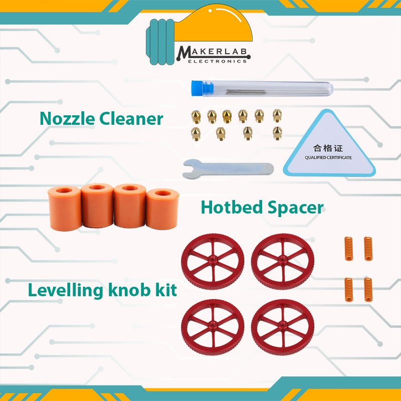 Creality Nozzle Needle Cleaners | Hotbed Leveling Silicone Spacer Silica Column | Red levelling knob